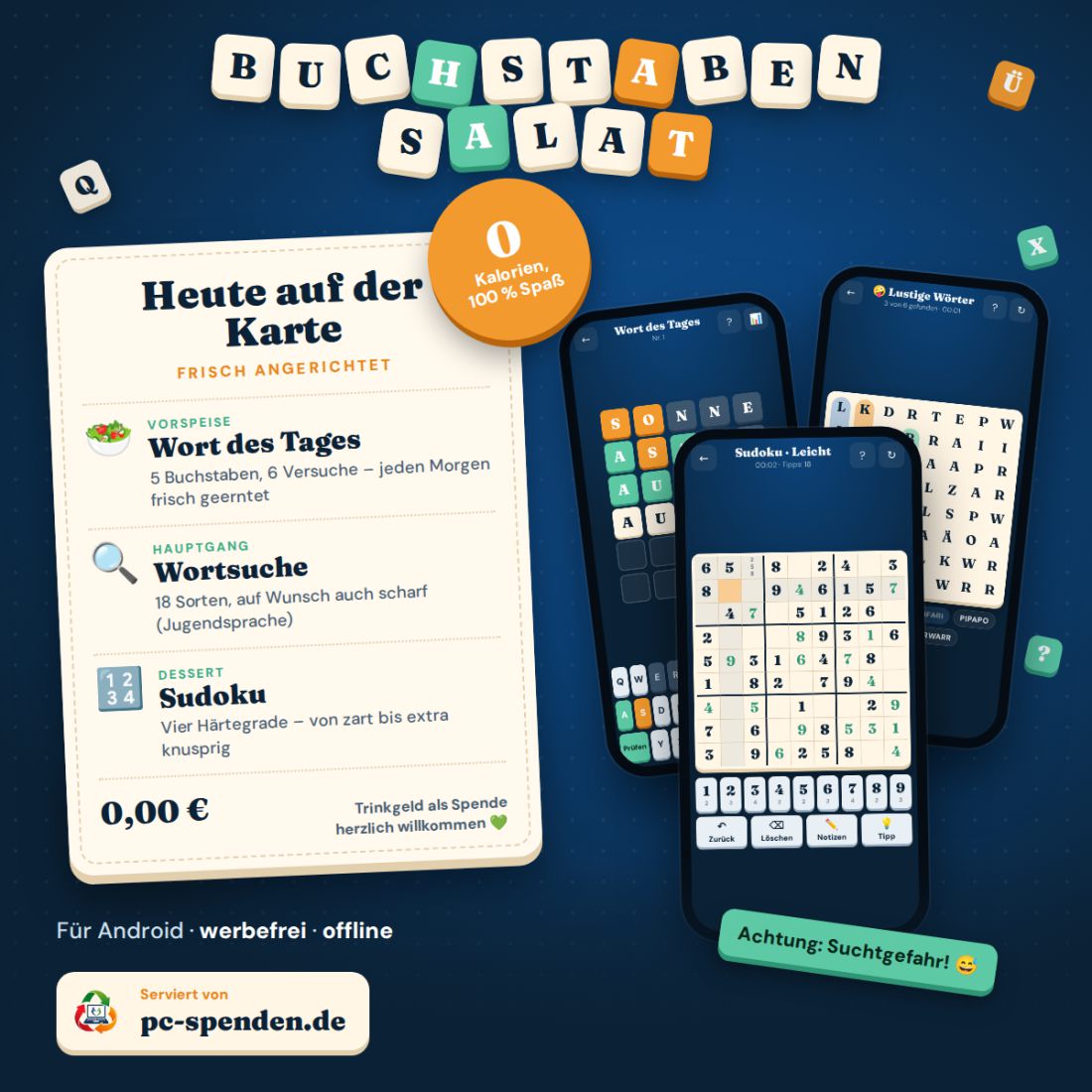 Buchstabensalat – die Rätsel-App für Android  Jeden Tag ein neues Rätsel